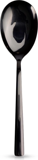 Černá nerezová lžíce na salát BLACK 25 cm Orion