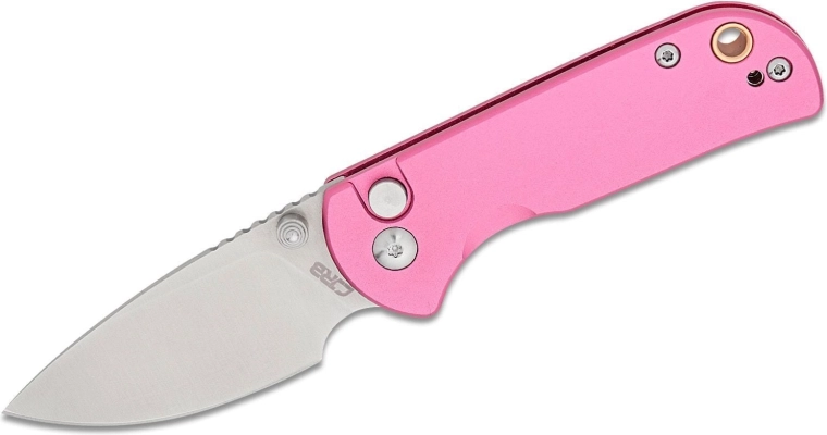 Skládací kapesní nůž CJRB Mica, růžový hliník, 6 cm čepel
