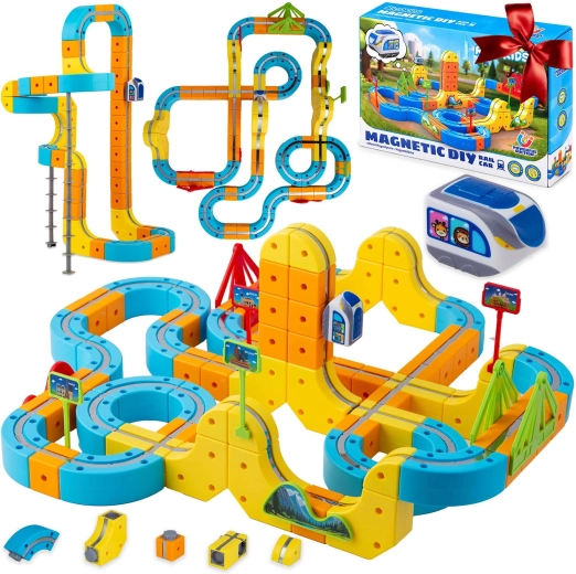 Magnetická stavebnice s elektrickým vláčkem Ricokids