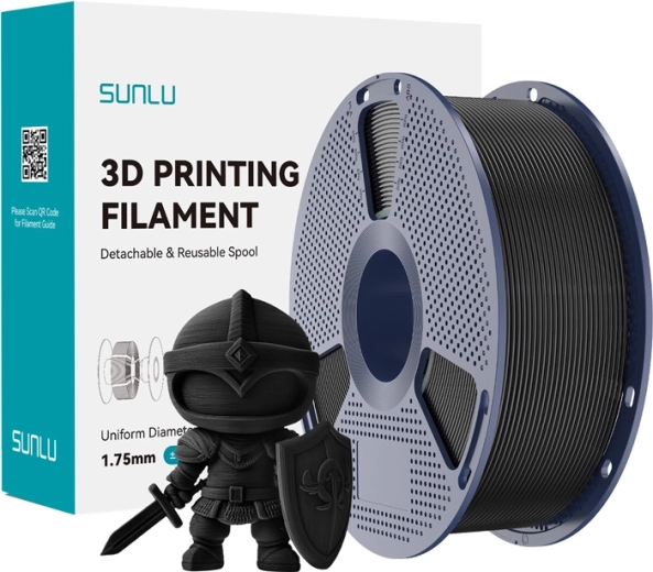 Filament SUNLU PLA+ 1,75 mm – černý