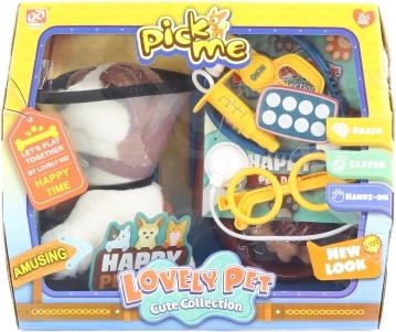 Dětský veterinářský set s plyšovým pejskem 18 cm