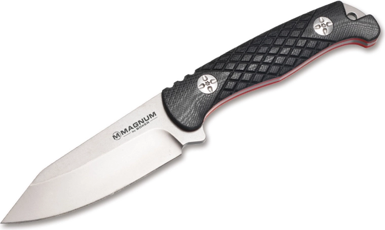Magnum Life Knife bushcraft/EDC nůž 10 cm, šedý, černo‑červený, G10, pouzdro Kydex