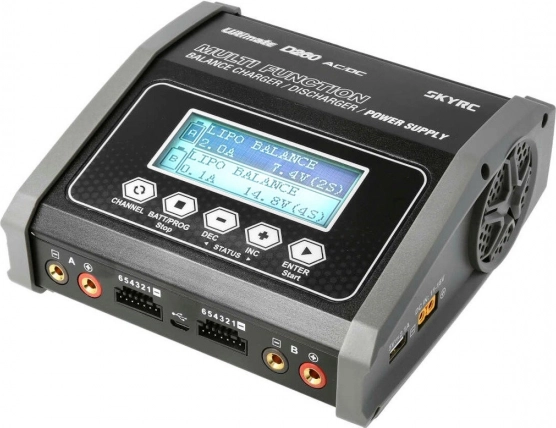 Dvoukanálová inteligentní nabíječka SKYRC D260 2×130 W