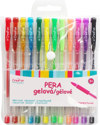 CreaFun gelová pera – sada 12 barev