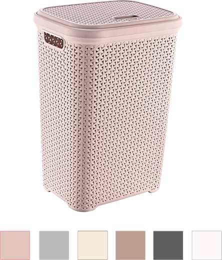 Koš na prádlo v ratanovém designu s víkem 55 l
