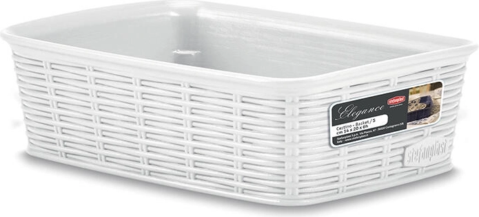 Košík Elegance 20 × 14 × 6 cm bílý plast
