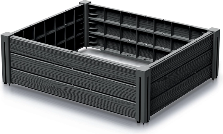 Vyvýšený zahradní záhon Base Woody antracit