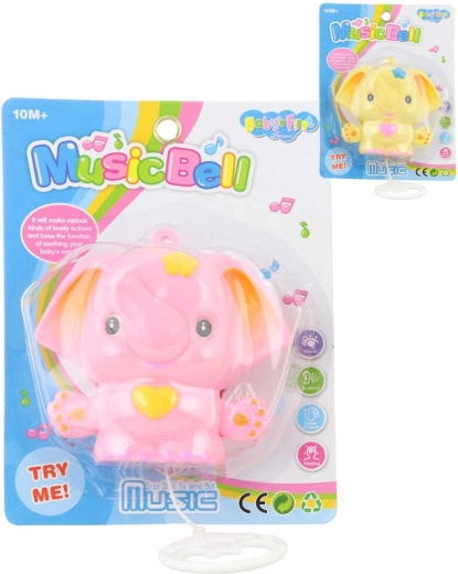 Slůně natahovací hrací strojek 13 cm - 1 kus