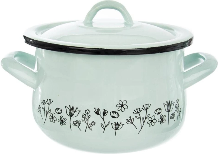 Smaltovaný hrnec s poklicí LOUKA 16 cm, 2,3 l