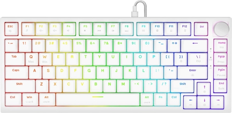 Magnetická herní klávesnice astral white s přepínači outemu white jade a rgb