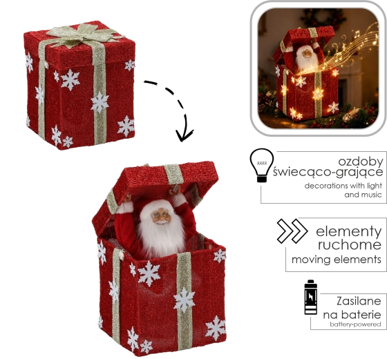 Santa vykukující z dárku