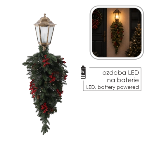 Vánoční nástěnné svítidlo s girlandou LED 90 cm