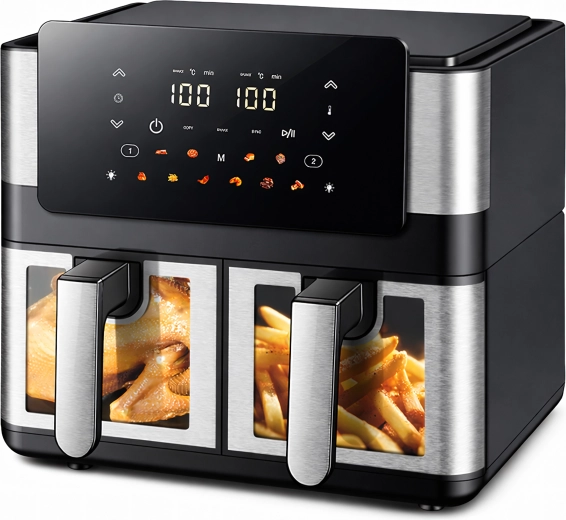 Horkovzdušná fritéza air fryer se dvěma koši 8 l (4+4 l) 2000 w, 12 programů