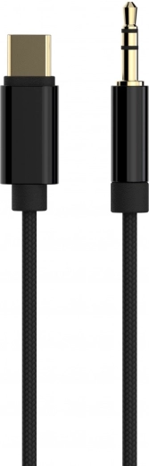 Cablexpert audio adaptér USB-C na 3,5 mm jack (AUX) 1,5 m černý