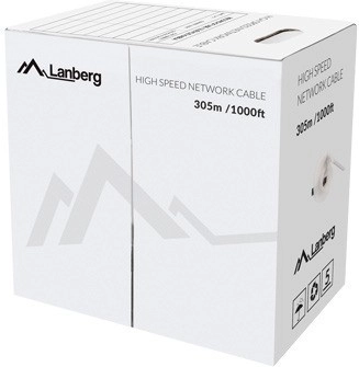 Síťový kabel Lanberg UTP Cat 5e, 100% měď, 305 m, žlutý