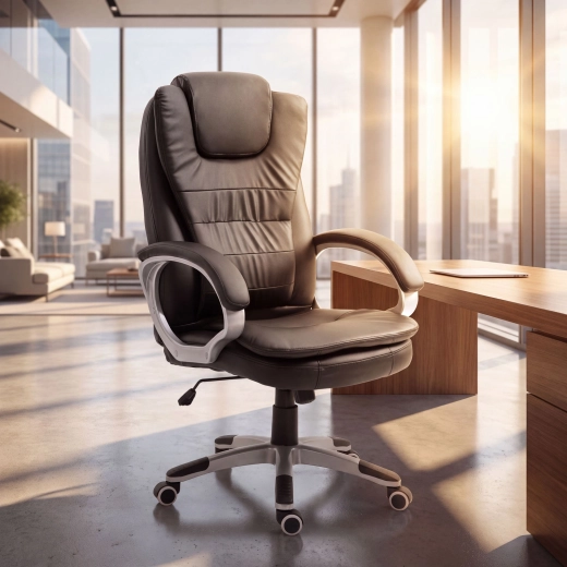 Ergonomická kancelářská židle z umělé kůže černá