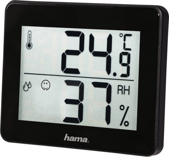 Digitální teploměr a vlhkoměr Hama TH‑130, černý