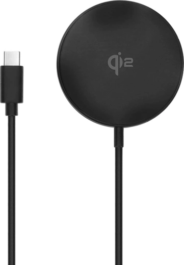 Solight magnetická bezdrátová nabíječka Qi2 15 W s USB-C, kompatibilní s MagSafe