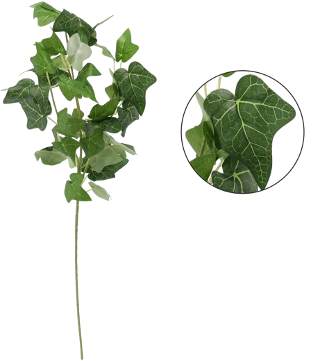 Umělá větvička se zelenými listy 63 cm