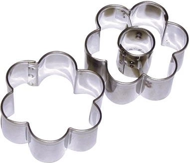 Nerezová vykrajovátka květ se středem 4 cm, sada 2 ks