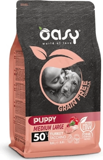 Oasy grain free pro štěňata středních a velkých plemen s krůtou 2,5 kg