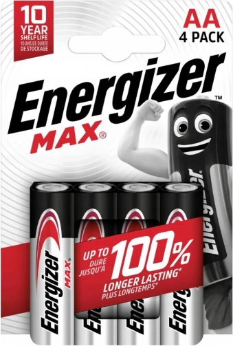 Alkalické baterie LR6/AA Energizer MAX, balení 4 ks