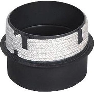 Přechod do komína 150/150 mm s těsnicí šňůrou, délka 160 mm, tloušťka 1,5 mm, černý