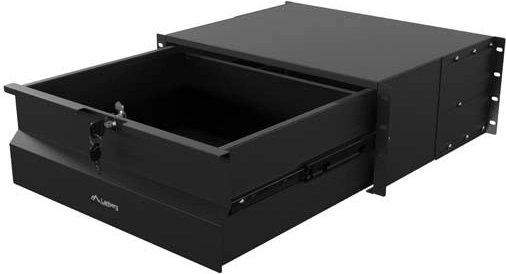 Lanberg uzamykatelná výsuvná zásuvka do racku 19" 4U, hloubka 360 mm, černá