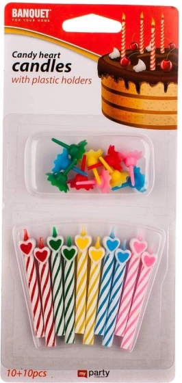 Svíčky ve tvaru srdce 10 + 10 ks