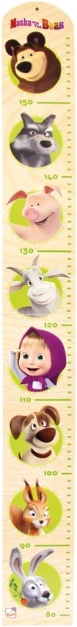 Bino dřevěný růstový metr MÁŠA A MEDVĚD
