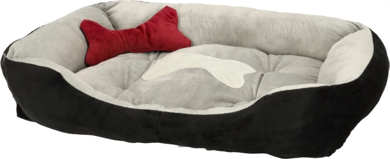 Pelech pro psy a kočky, měkká obdélníková pohovka 60 × 45 cm, černo-šedý