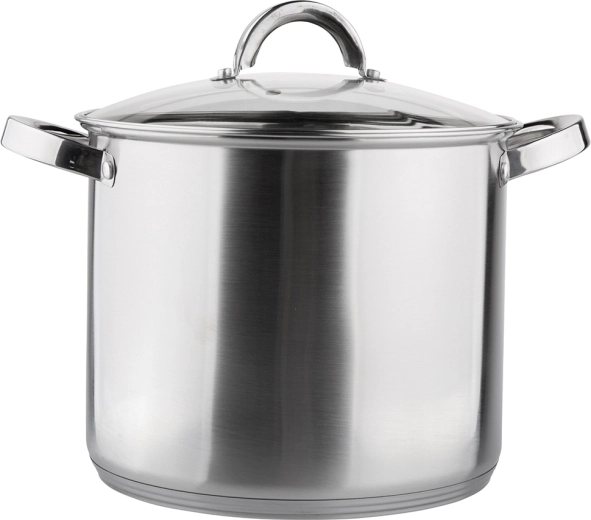 Vysoký nerezový hrnec Fabio 24 cm, 8,5 l se skleněnou poklicí