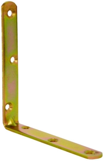 Úhelník s prolisem 120 × 18 × 3 mm žlutý, pozinkovaný (10 ks)