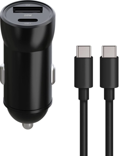 Maxlife autonabíječka do auta mxcc-04 20 w s usb-c a usb + kabel usb-c na usb-c 60 w