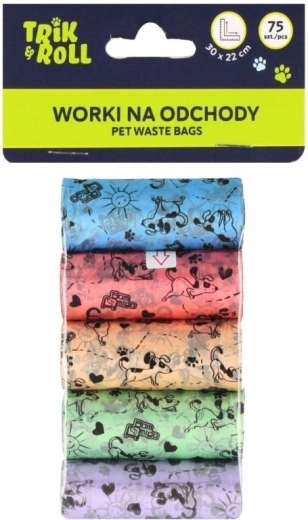 Sáčky na psí exkrementy 75 ks (4 rolky)
