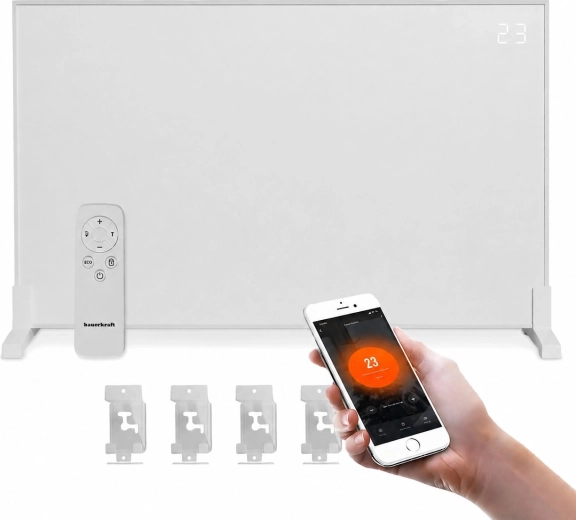 Bauerkraft infračervený topný panel 1200 W Wi‑Fi 60 × 120 cm s LED displejem
