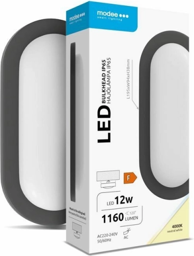 Modee LED oválné nástěnné/stropní svítidlo 12 W 4000 K 1160 lm, černé