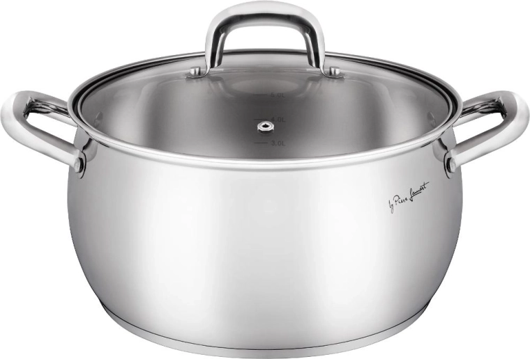 Lamart Shape nerezový kastrol s poklicí 5,6 l