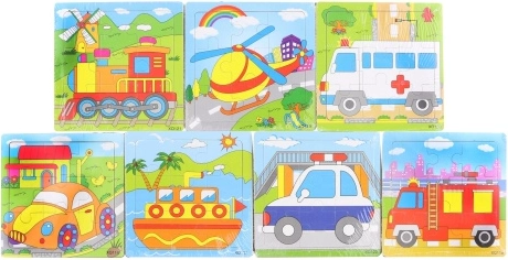 Dřevěné puzzle auto – 9 dílků