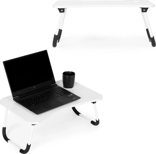 Skládací stolík na notebook 60 × 40 cm, bílý, ModernHome