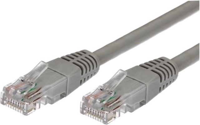 Patchcord kabel kat. 5e RJ45 UTP 3m šedý - balení 10 ks