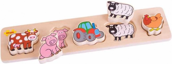Bigjigs Baby dřevěné puzzle farma