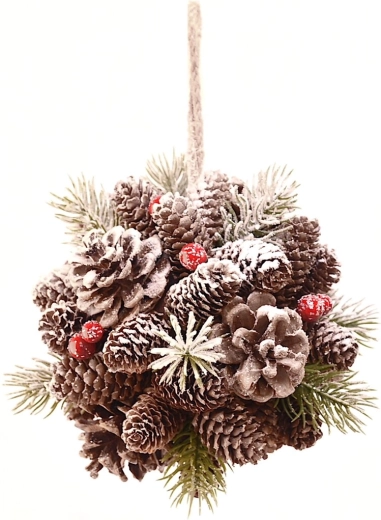 Závěsná dekorace šiška červená 16 cm