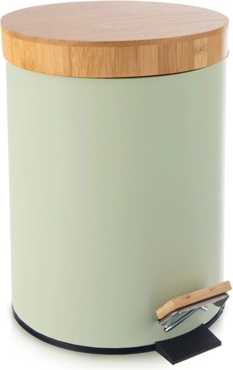 Kovový pedálový odpadkový koš Greenish 5 l, zelený