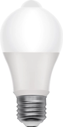 LED žárovka RETLUX E27 s PIR a soumrakovým senzorem 8 W, teplá bílá
