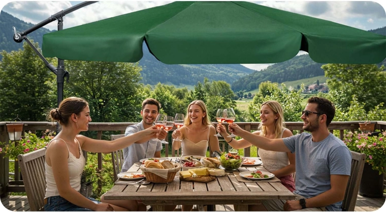 Široký stín bez překážek