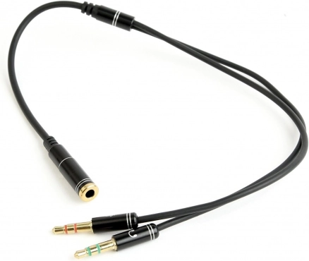 Audio adaptér 4pin na 2× 3,5 mm minijack, 0,2 m