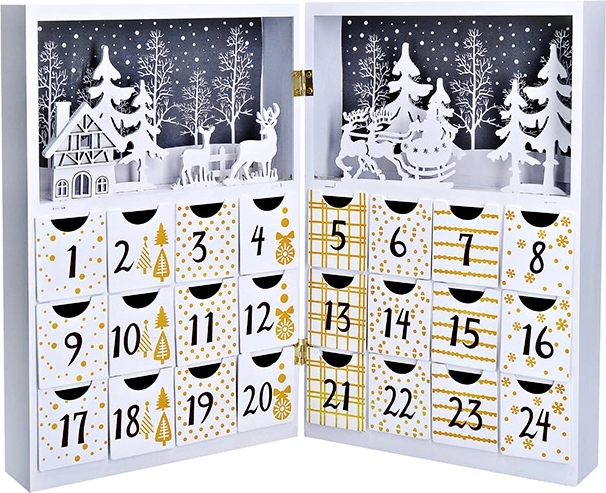 Solight LED adventní kalendář kniha 40 × 30 cm