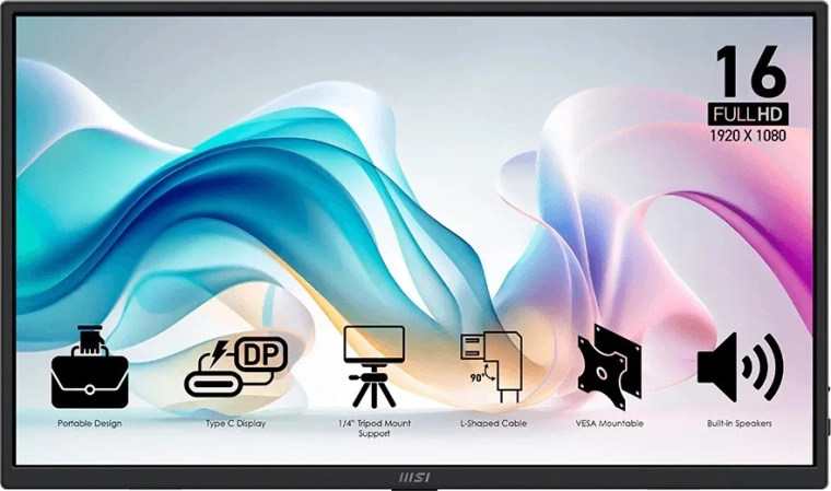 MSI PRO MP165 E6 přenosný 15,6" Full HD IPS monitor