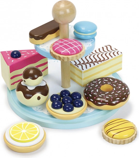 dřevěný patrový stojan na dezerty VILAC